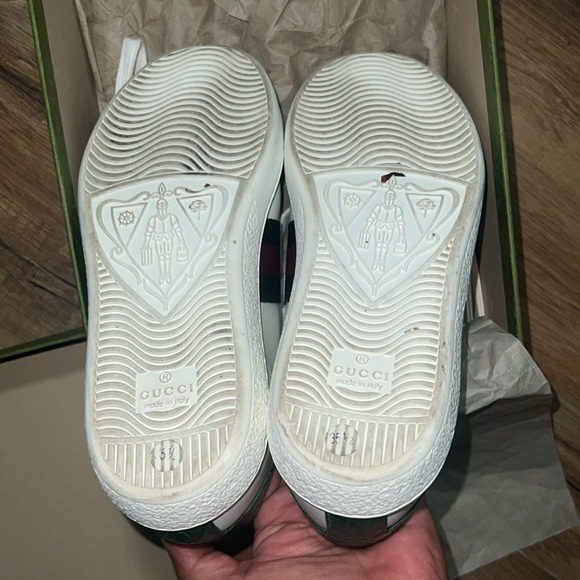 Gucci Blanco Verde Ace Sneakers Almost NEW - Picture 5 of 12